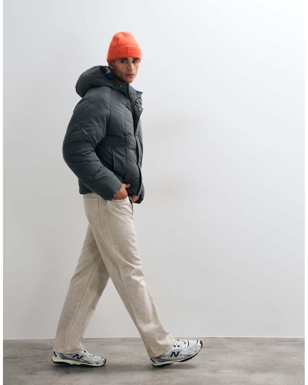 ASOS White Oversized Puffer Jacket for men