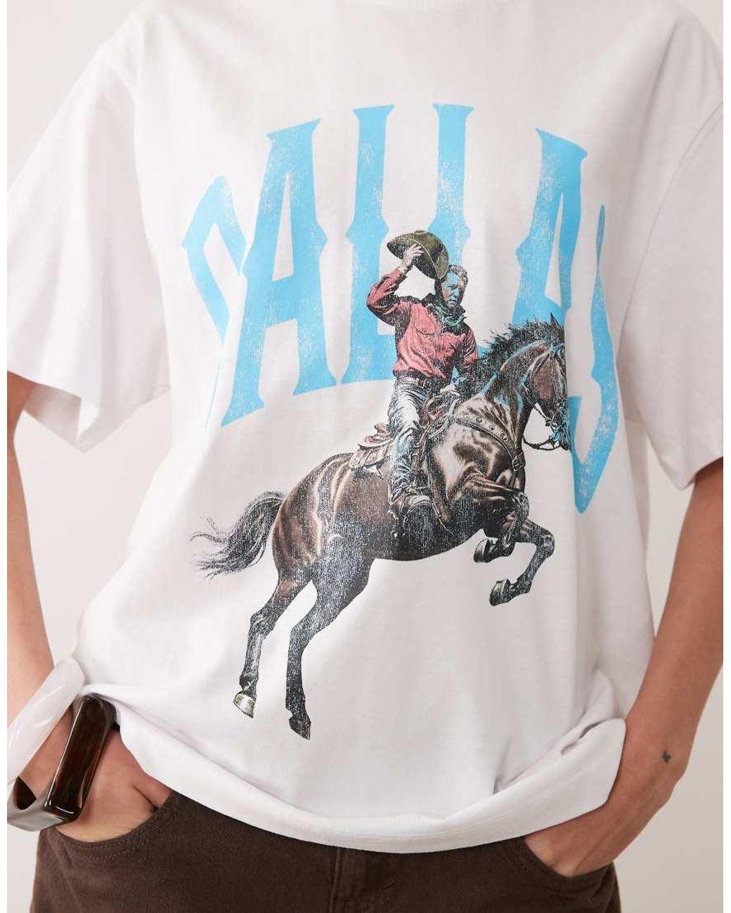 ASOS White Oversized T-shirt With Dallas Rodeo Graphic