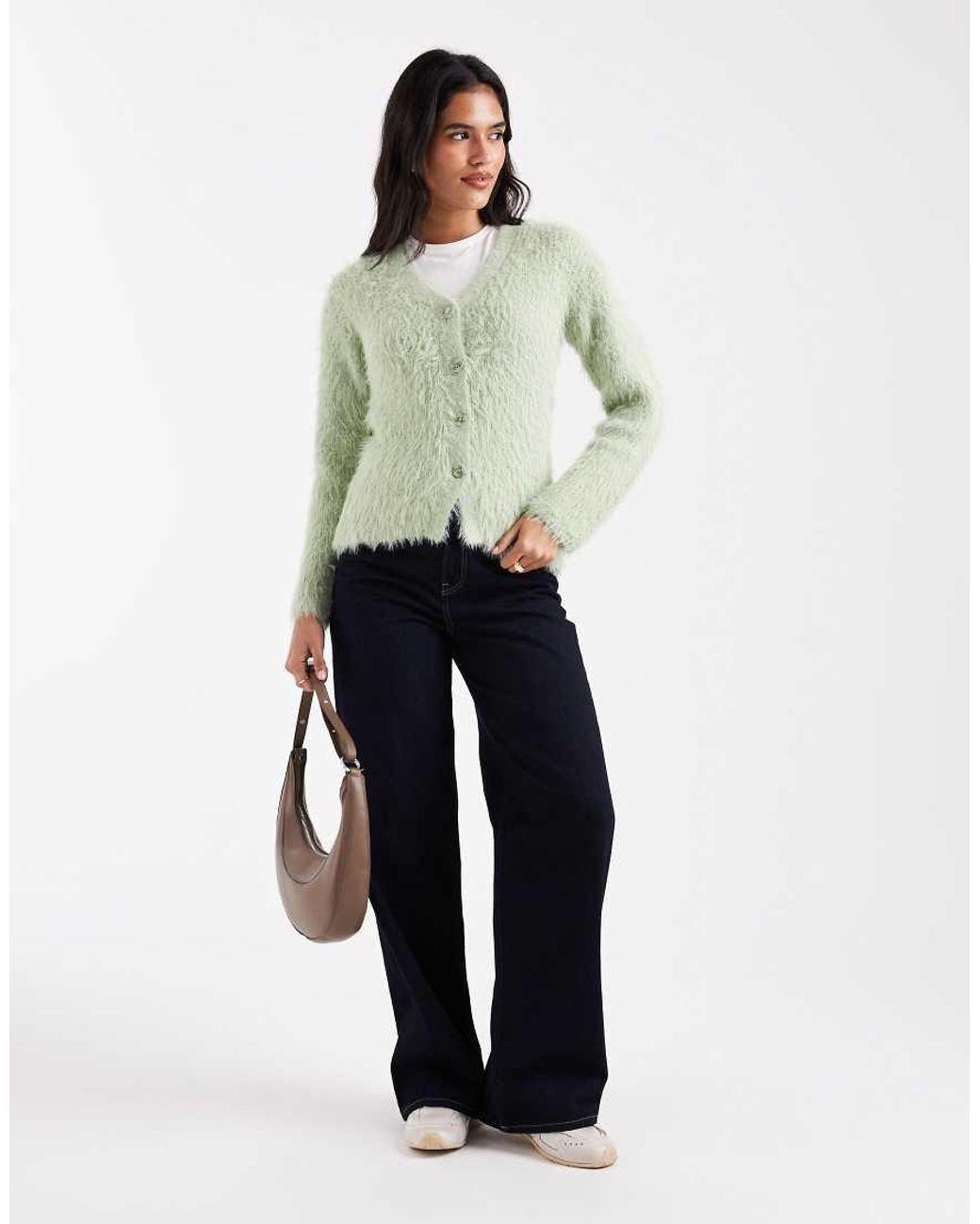 ASOS Green Knitted V Neck Cardigan