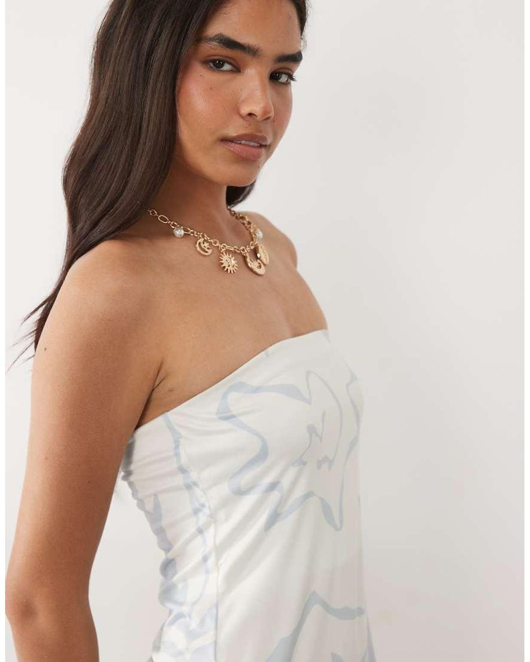 ASOS White Bandeau A-line Mini Dress