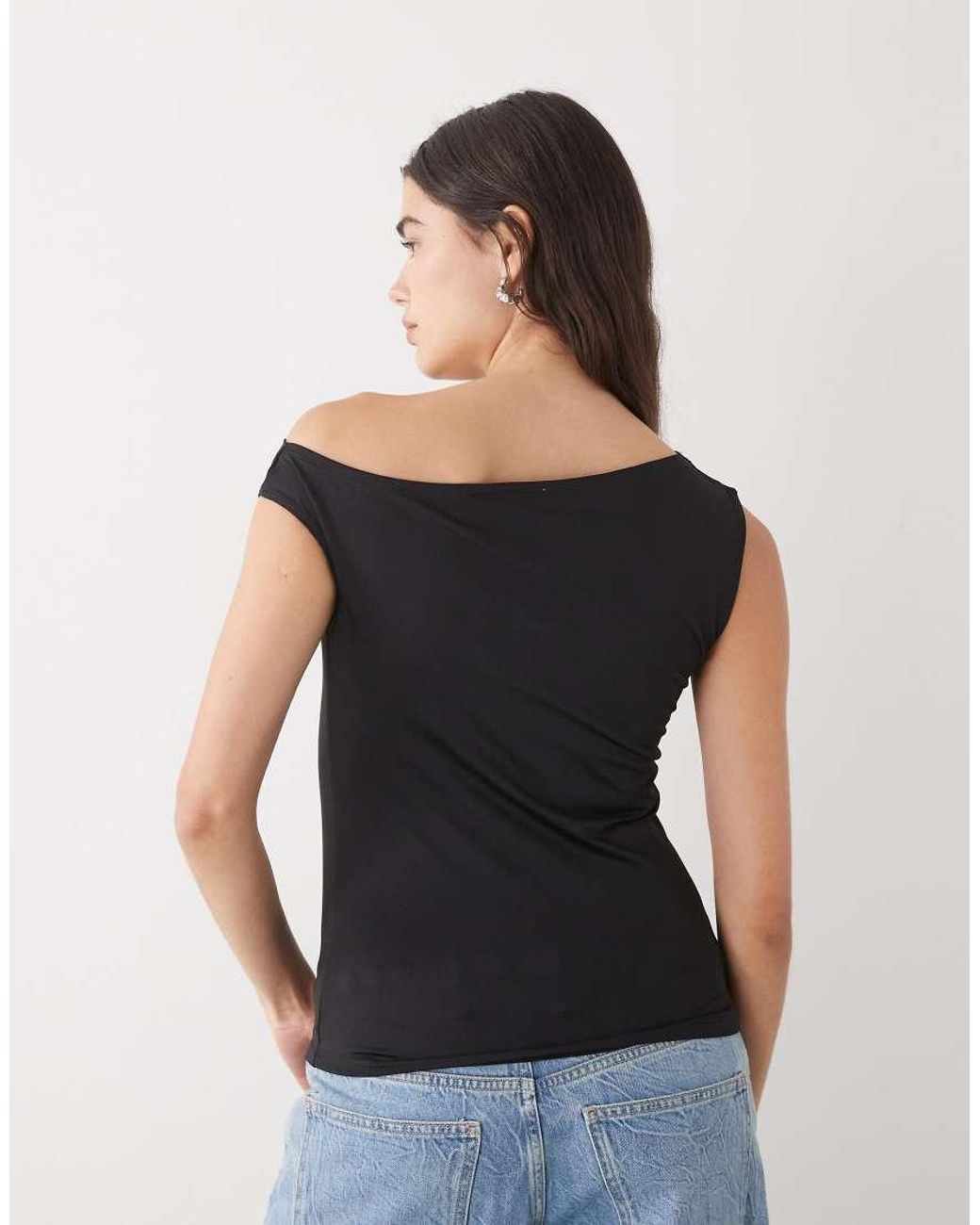 Weekday Blue Asymmetric Shoulder Top