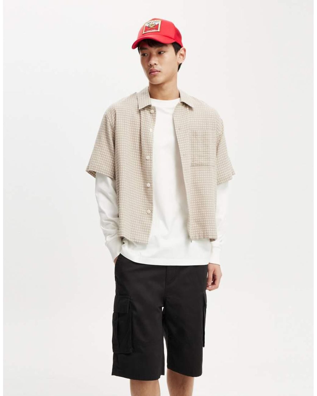 Cotton On Black Baggy Cargo Short for men