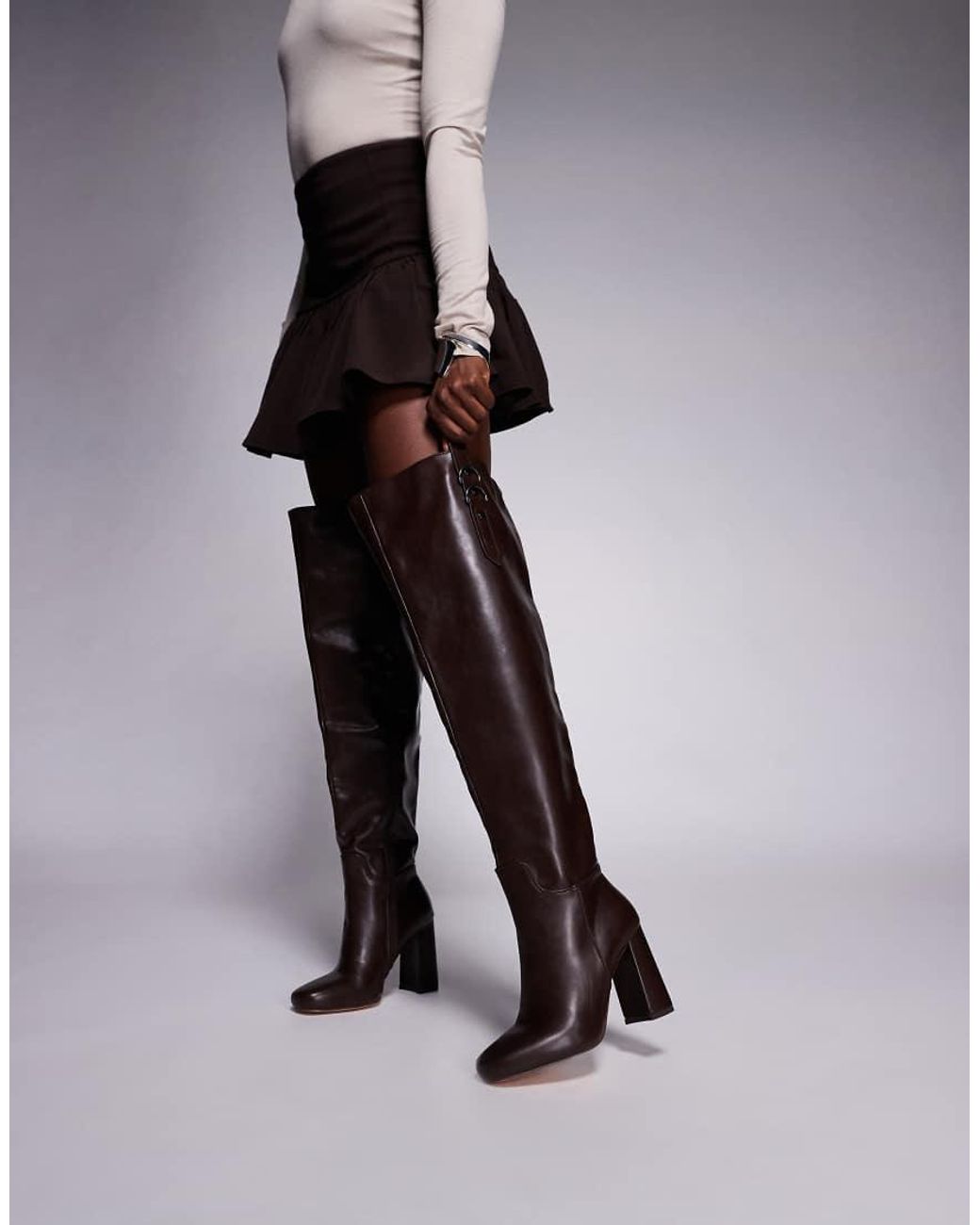 SIMMI Black Simmi London Harrieta Wide Fit Heeled Over The Knee Boots