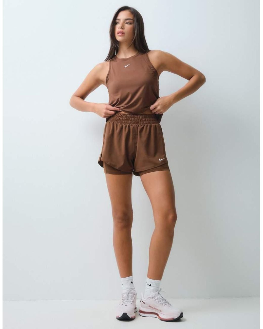 Nike Brown One Dri-fit High Waisted 3 Inch 2