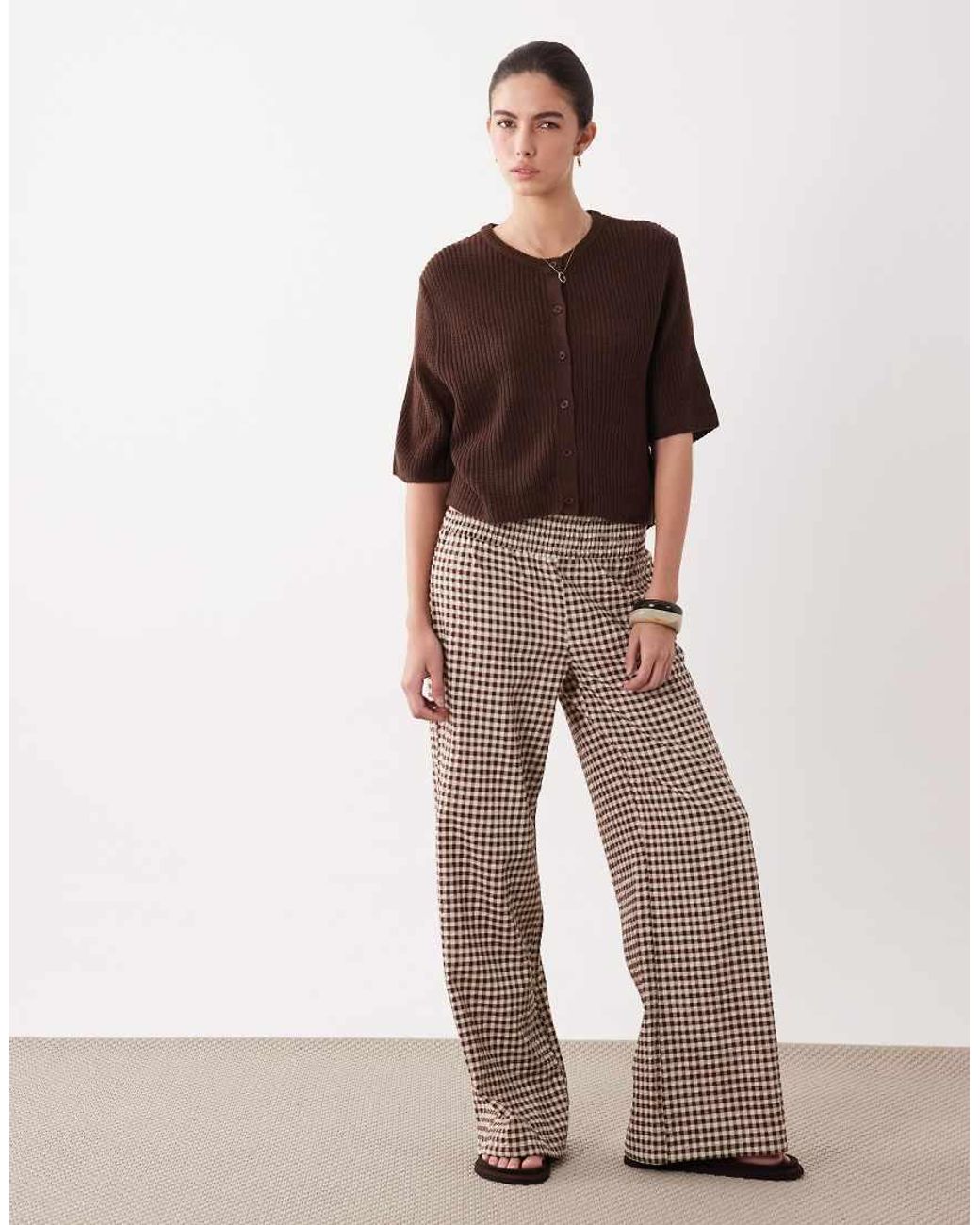 Brave Soul Brown Relaxed Fit Fisherman Knit Short Sleeve Cardigan