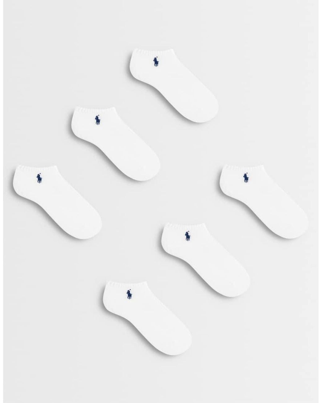 Polo Ralph Lauren White 6 Pack Logo Low Sneaker Socks