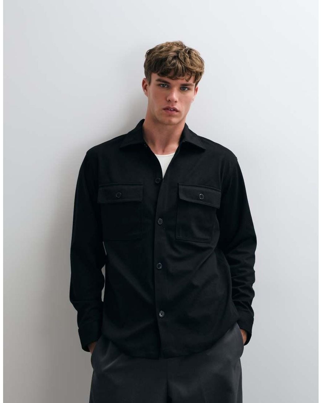 Jack & Jones Blue Twill Overshirt for men