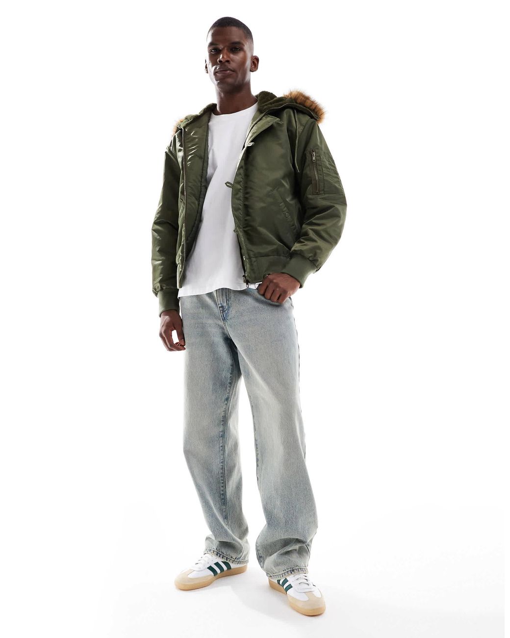 ASOS – oversize-ma1-bomberjacke in Green für Herren