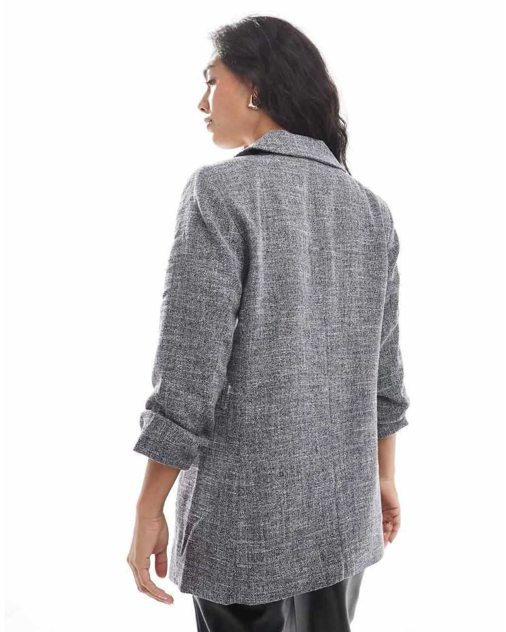 Vero Moda Blue Ruched Sleeve Blazer