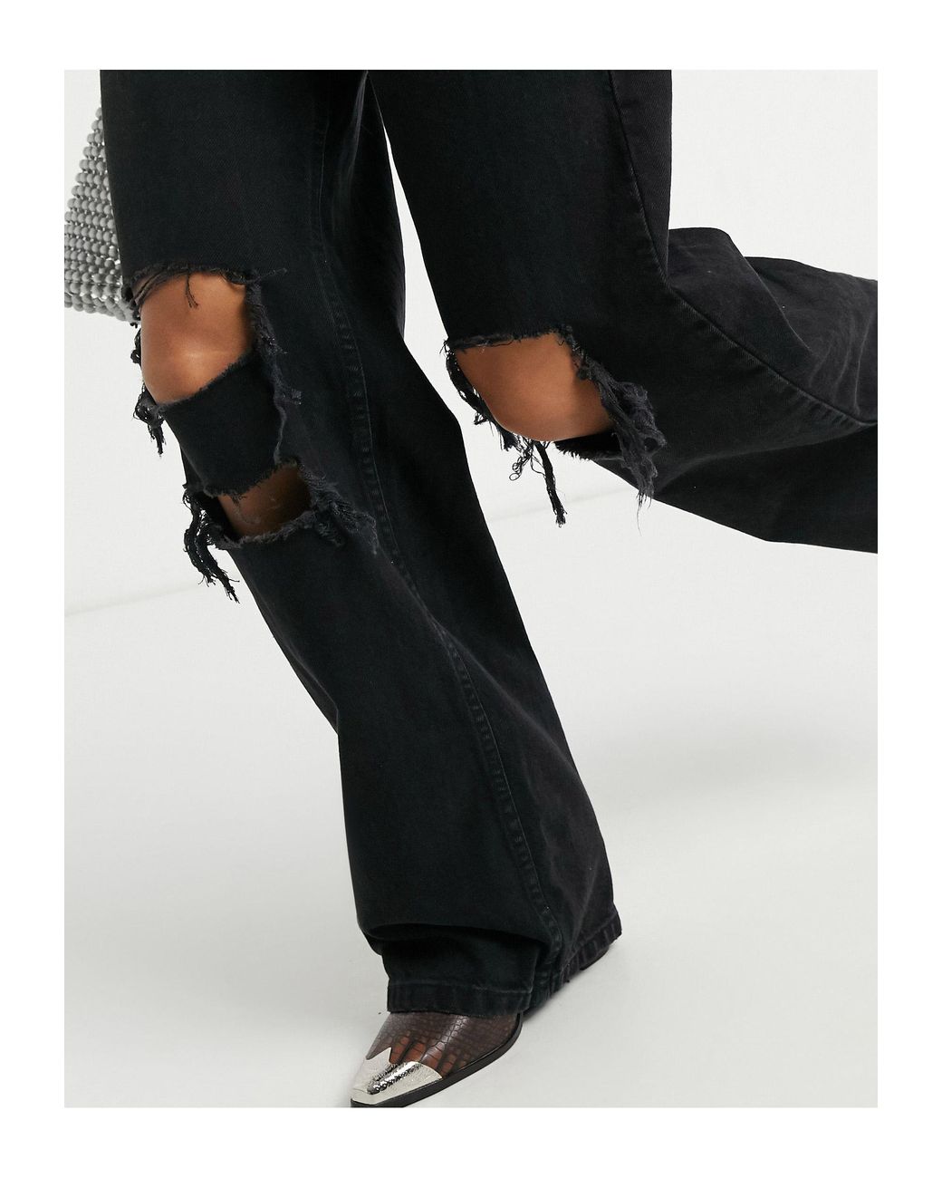 Bershka Denim Wide Leg 90's Jean With 