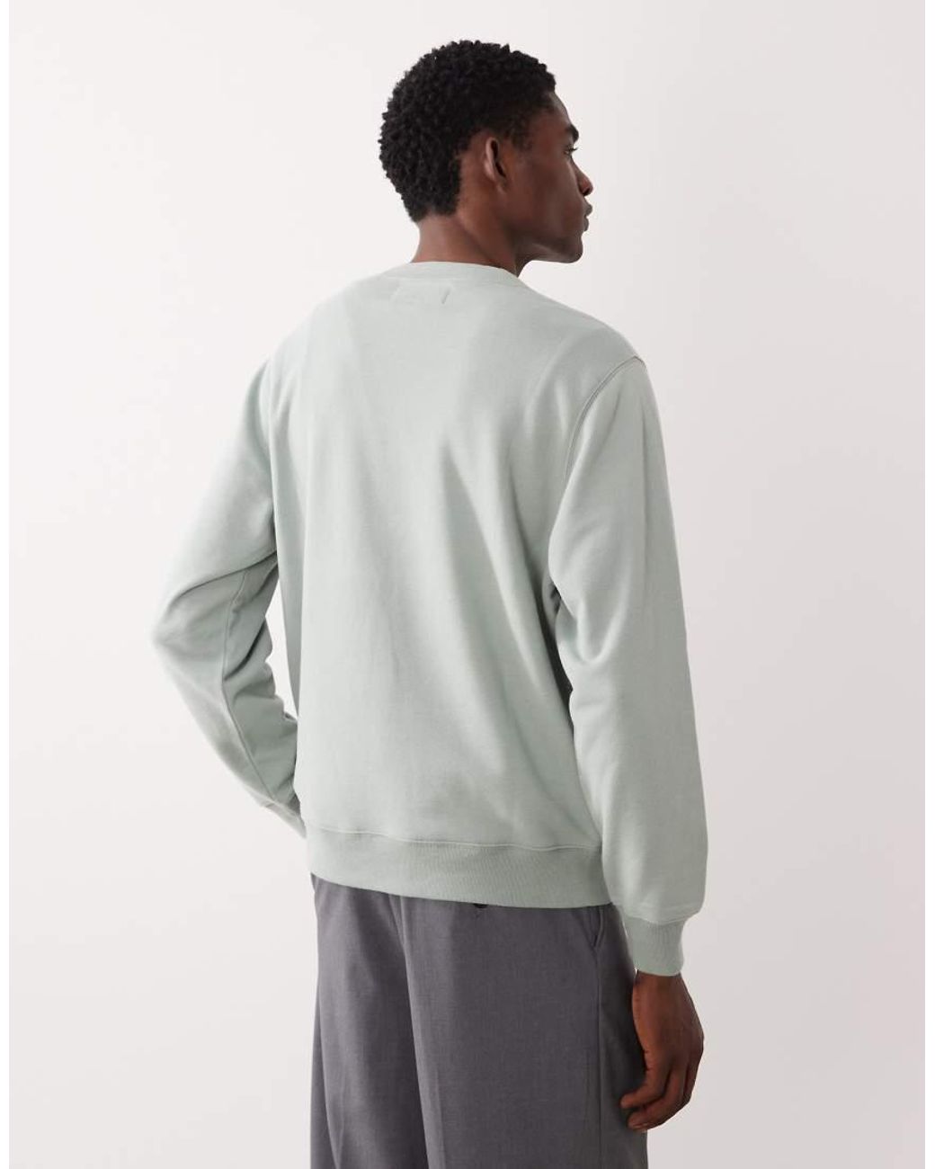 Abercrombie & Fitch Gray Script Logo Premium Sweatshirt for men