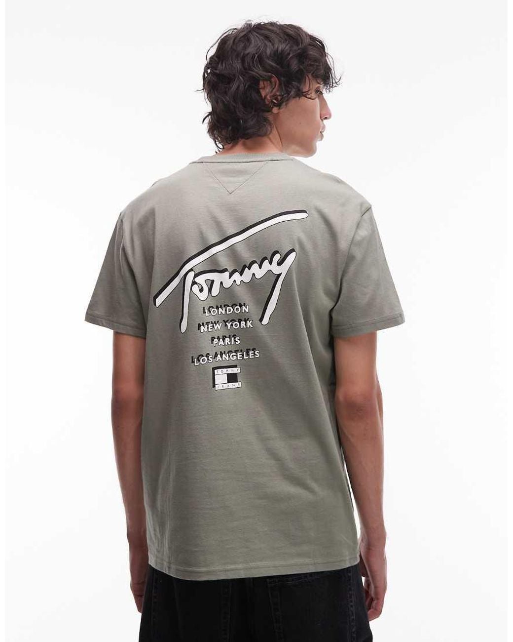 Tommy Hilfiger Gray Regular Back Print Signature T-shirt for men