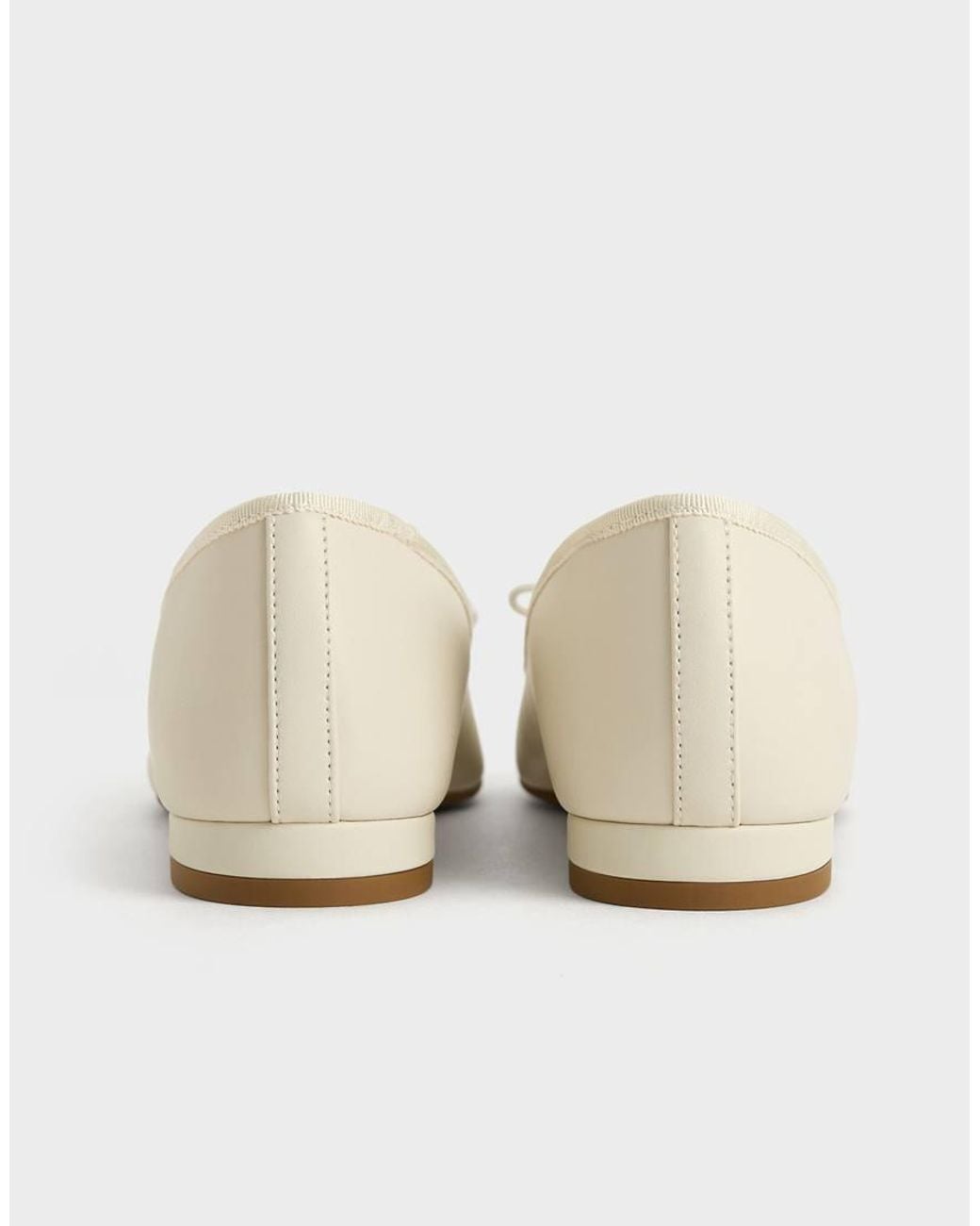 Charles & Keith Natural Glennis Bow Ballet Flats