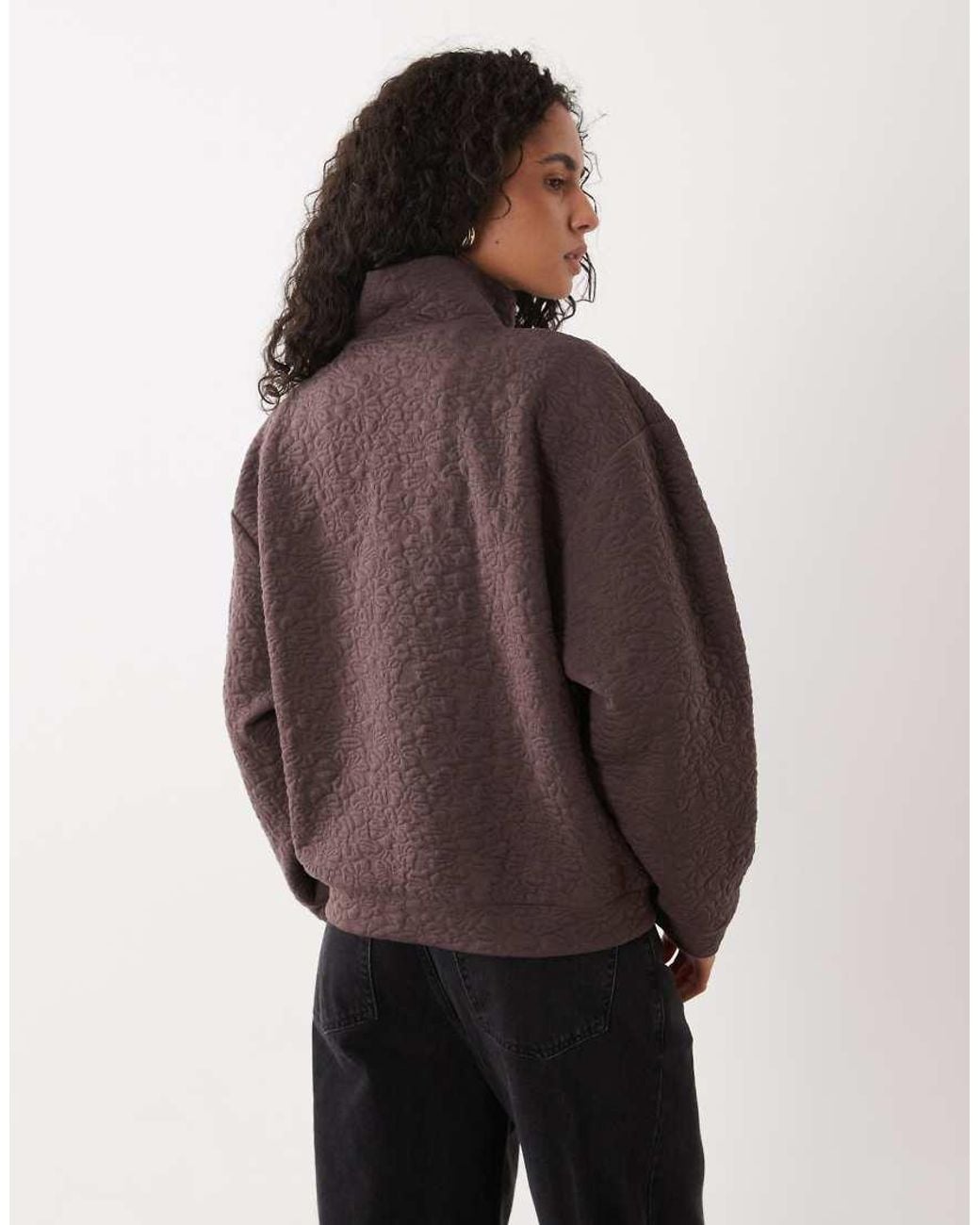 ASOS Brown Funnel Neck Quarter Zip Sweatshirt Co-ord