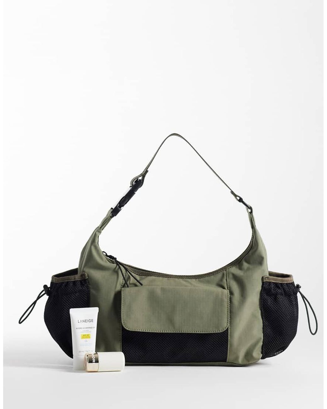Weekday Green Mesh Drawstring Detail Purse