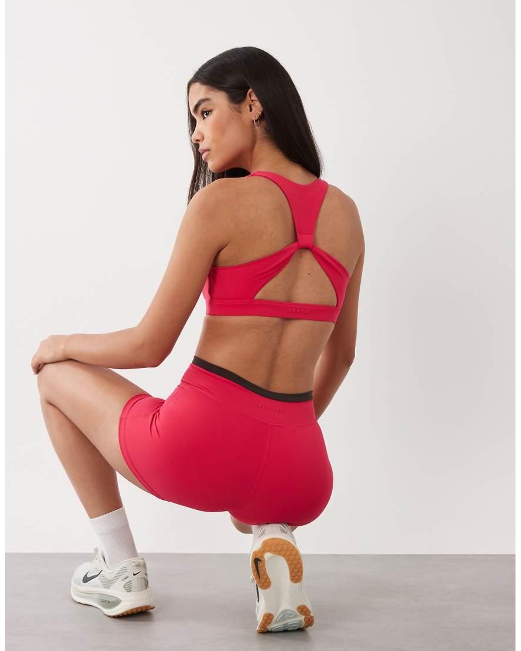 BO+TEE Red Bo+tee Soft Active High Impact Contrast Detail Sports Bra
