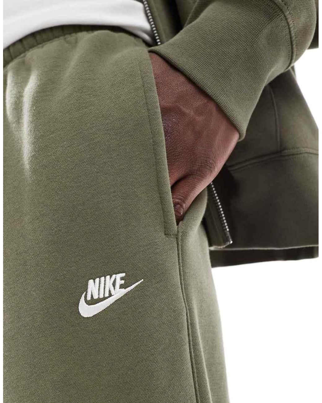 Nike Green Club Cuffed Fleece Joggers for men