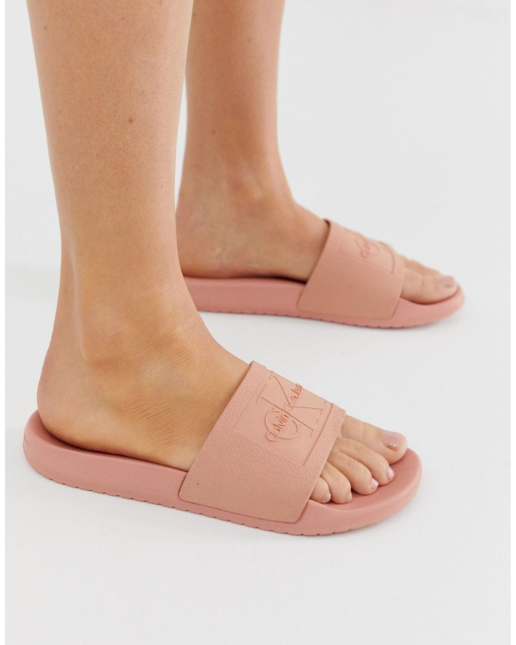 Calvin Klein Christie Blush Jelly Slides in Pink | Lyst UK