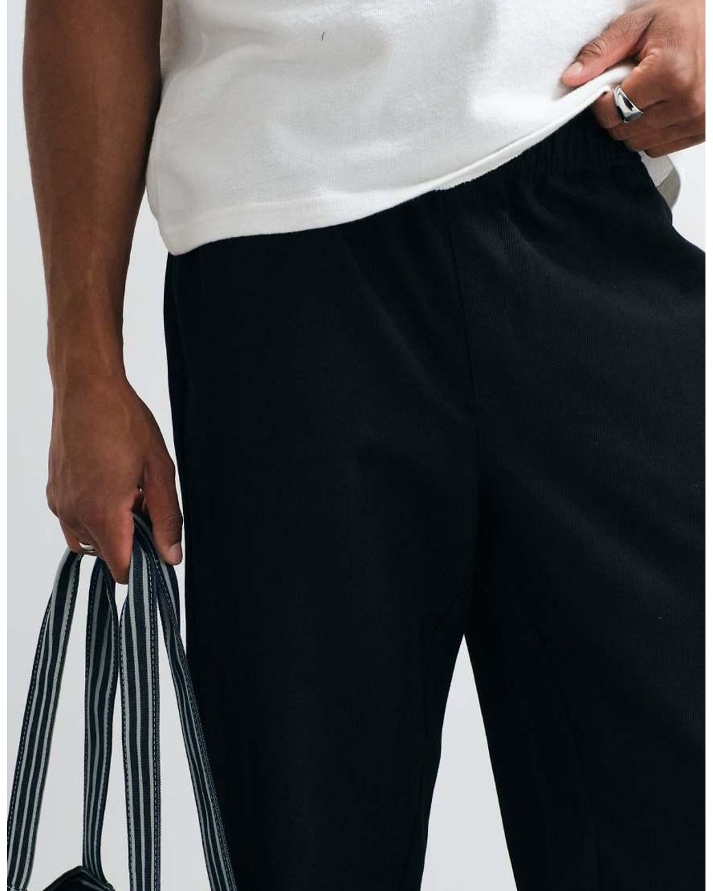 ASOS White Straight Herringbone Trouser for men