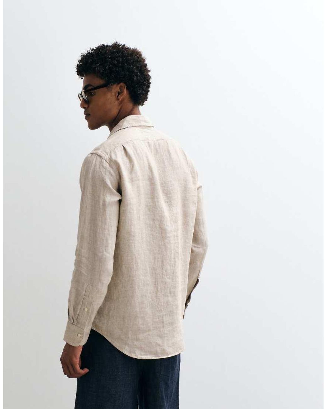 Polo Ralph Lauren Natural Wimbledon Capsule Crest Embroidered Pocket Linen Shirt for men
