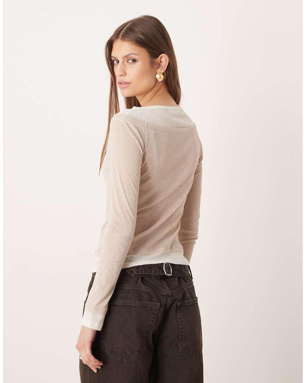 ASOS Natural Double Layer Onion Skin Top