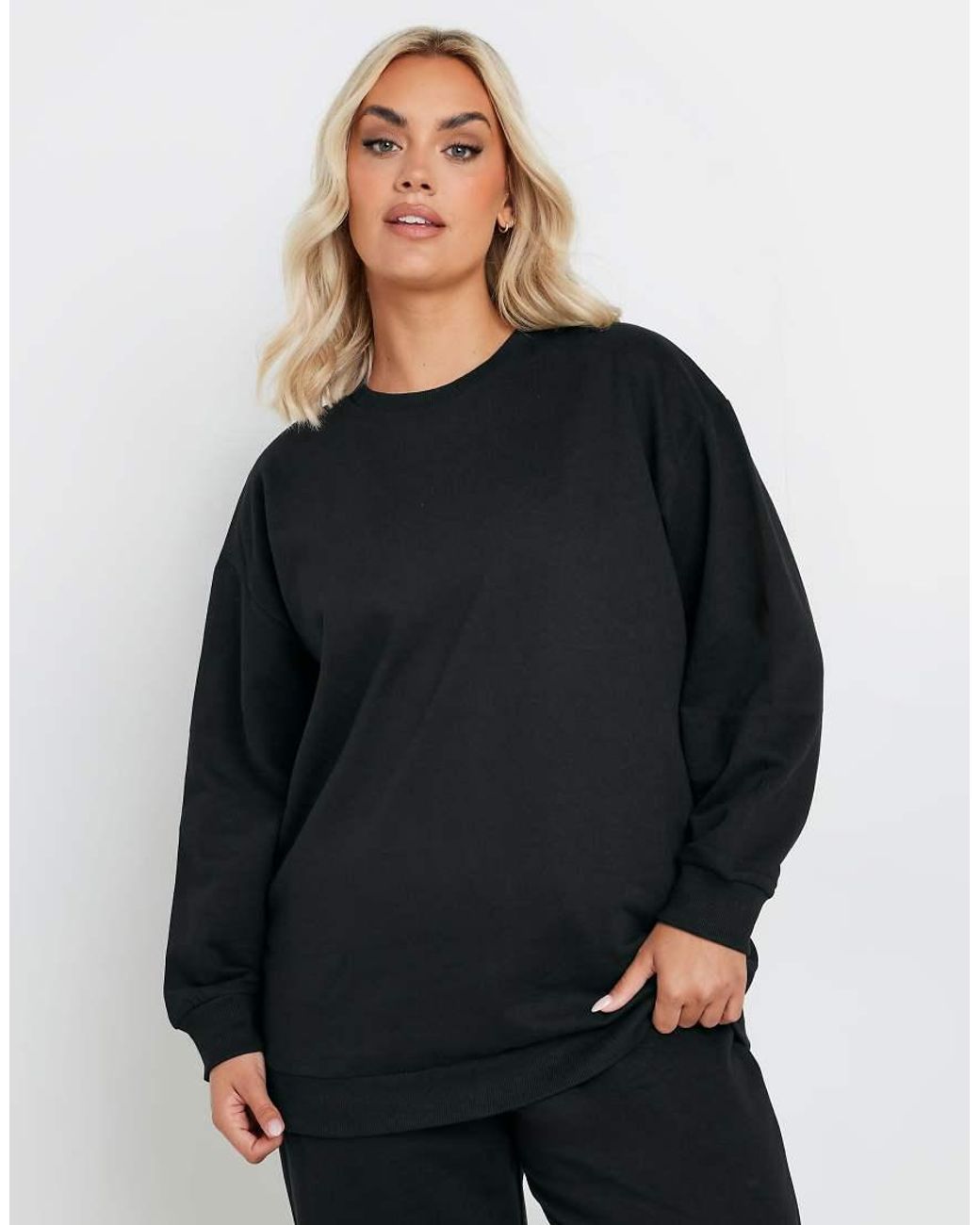 Yours Clothing Black Cuff Jogger Set