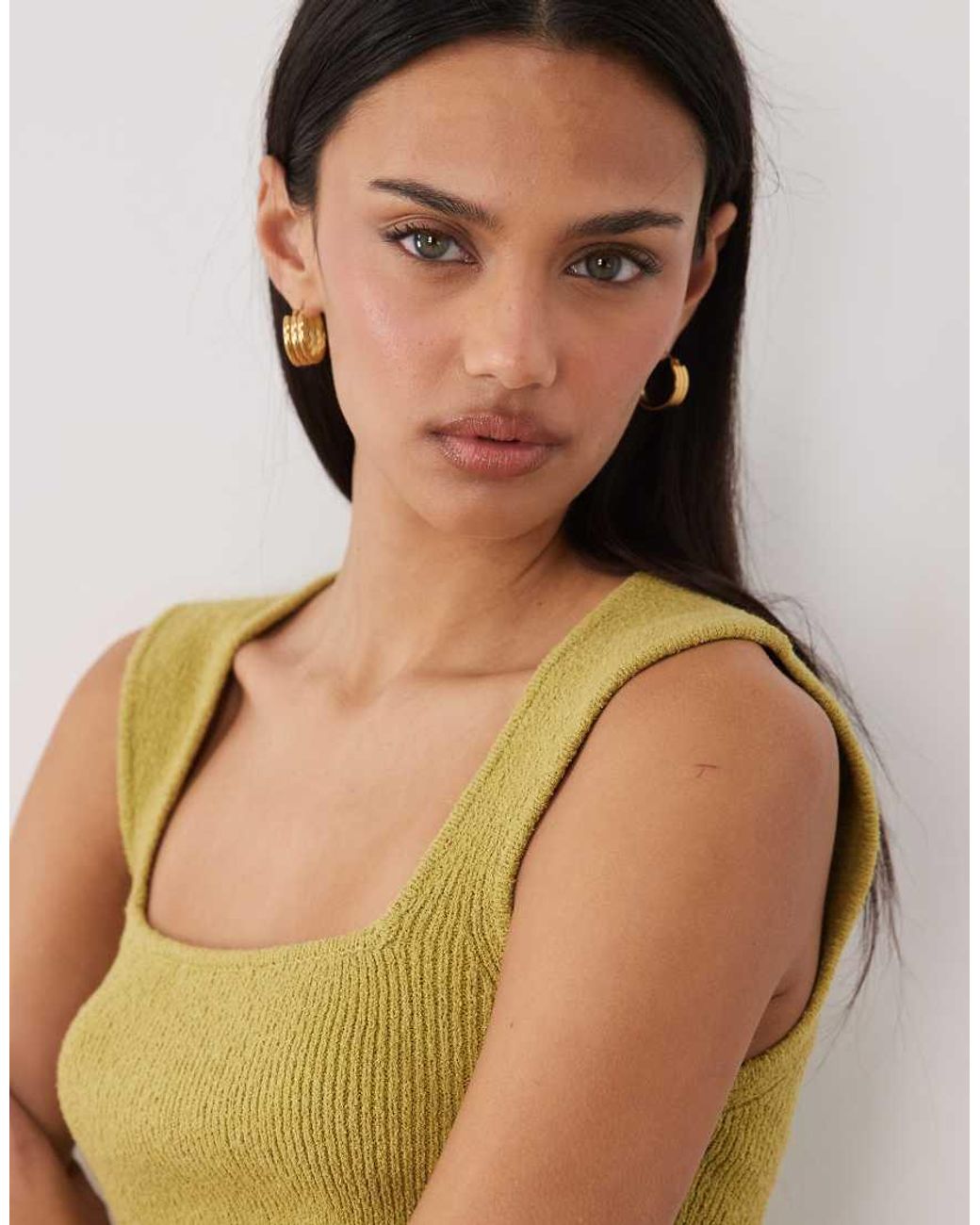 ASOS Green Soft Square Textured Cami