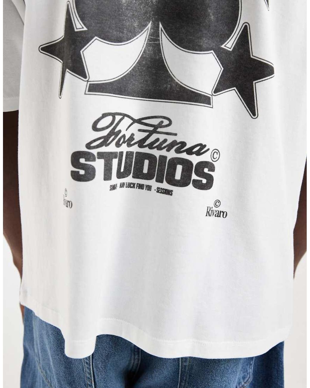 ASOS White Boxy Oversized T-shirt With Spade Print Graphic for men