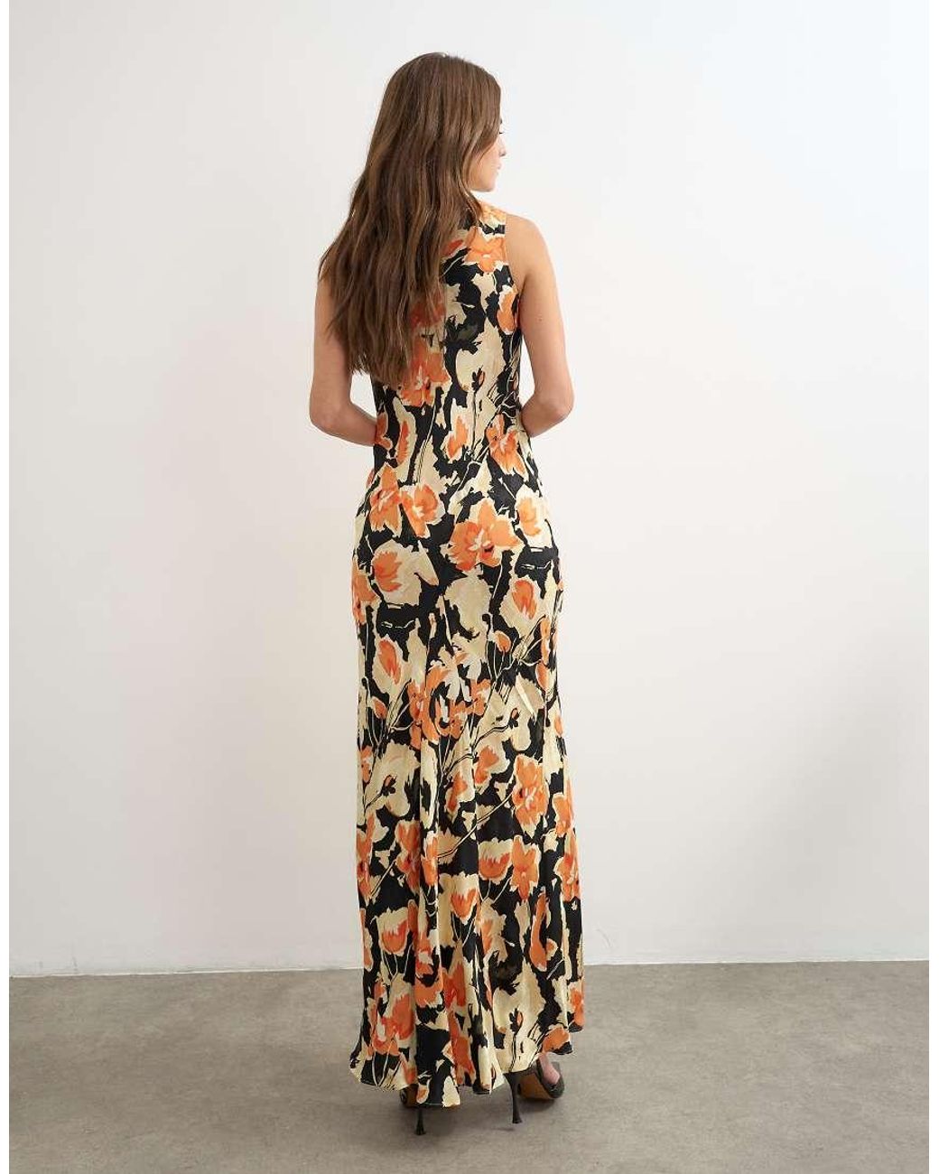 TOPSHOP Metallic Racer Neck Maxi Dress