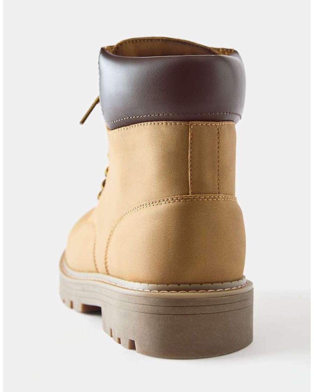 Pull&Bear Brown Lace-up Boots With Detail for men