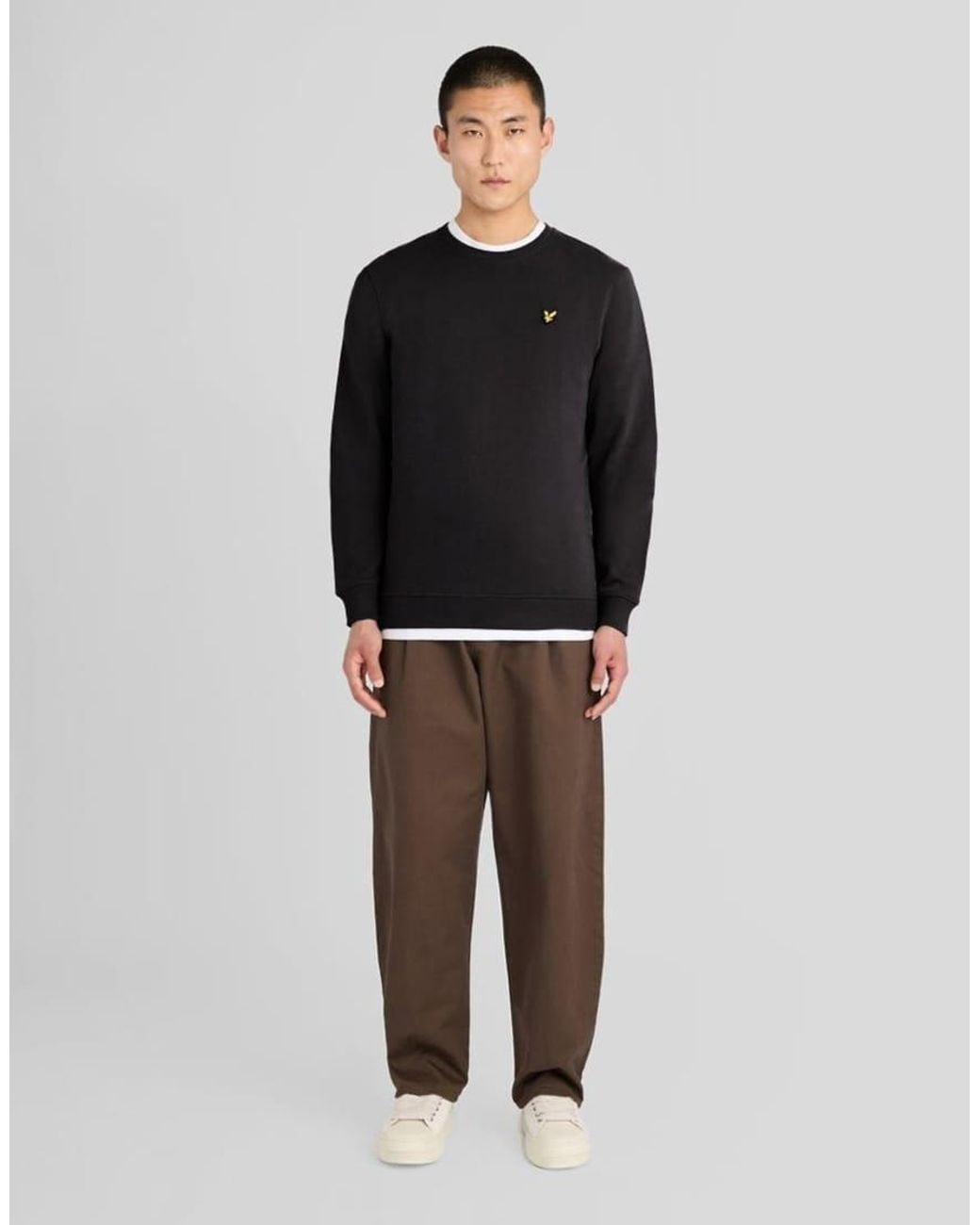 Lyle & Scott Black Mid Layers Crew Neck Sweatshirt for men