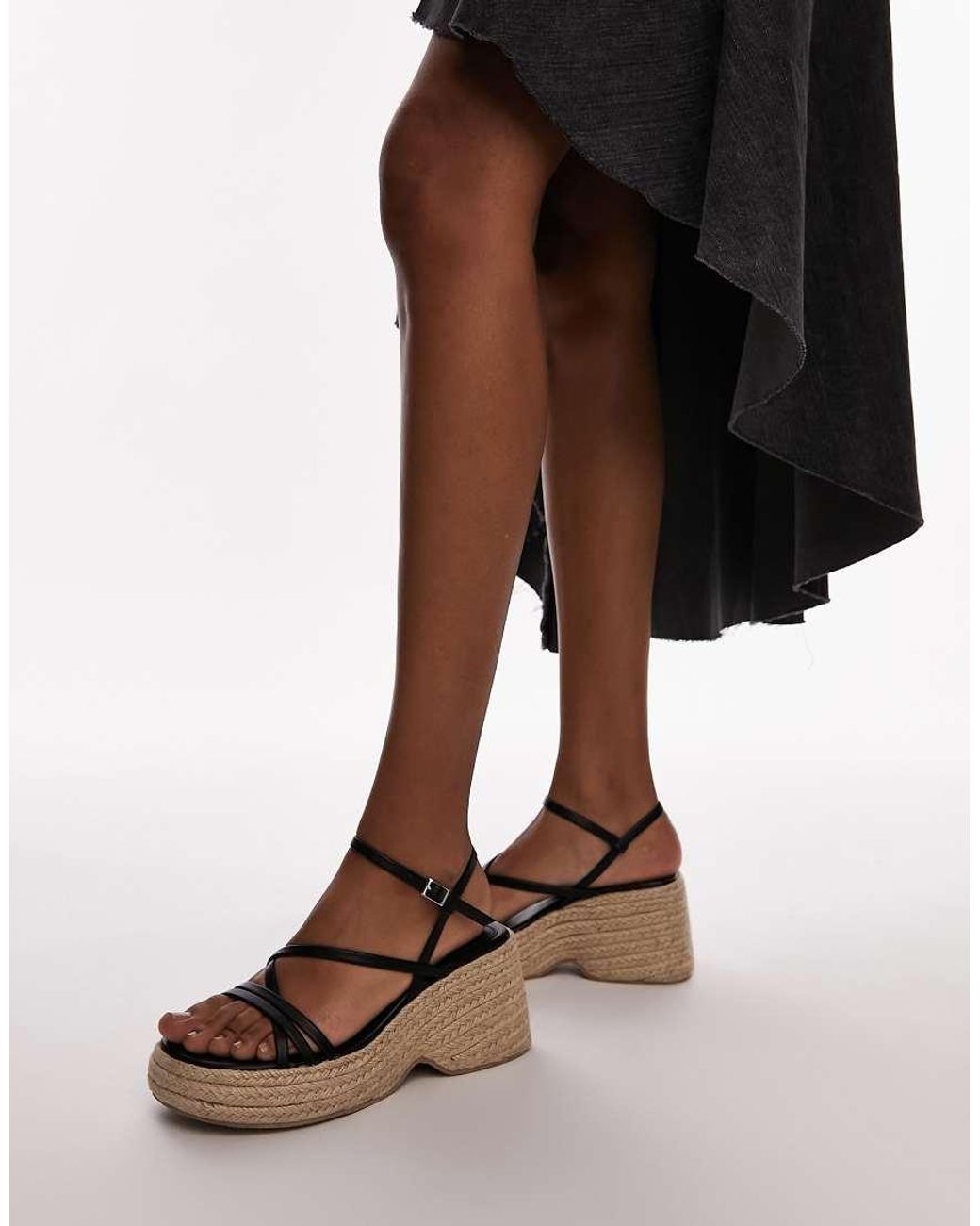 TOPSHOP Brown Jess Espadrille Wedge