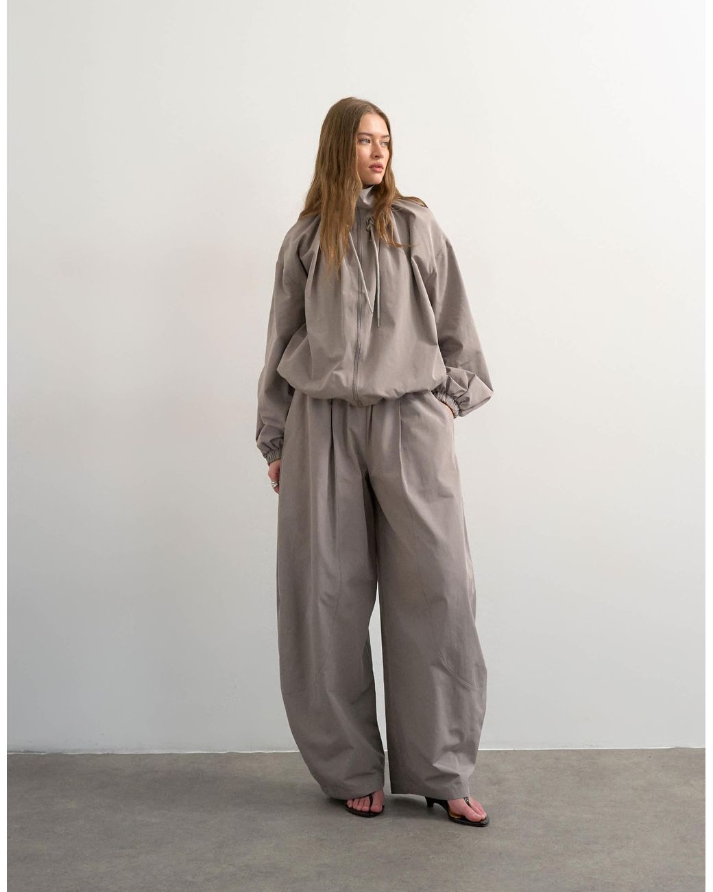 TOPSHOP Gray – leichter nylon-anorak