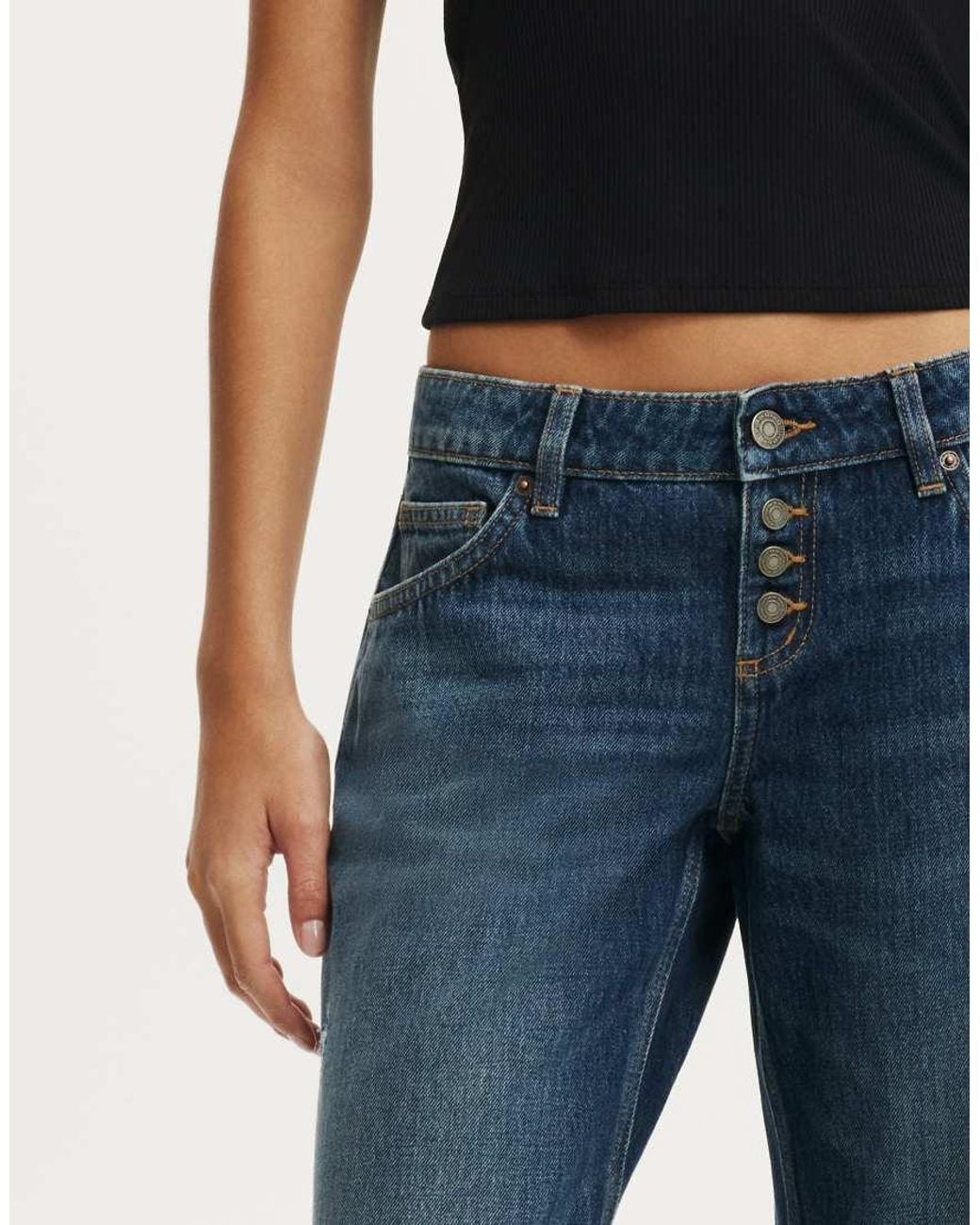 Cotton On Blue Low Rise Straight Jean