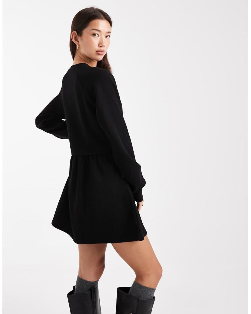 Miss Selfridge Black Super Soft Brushed Smock Dress