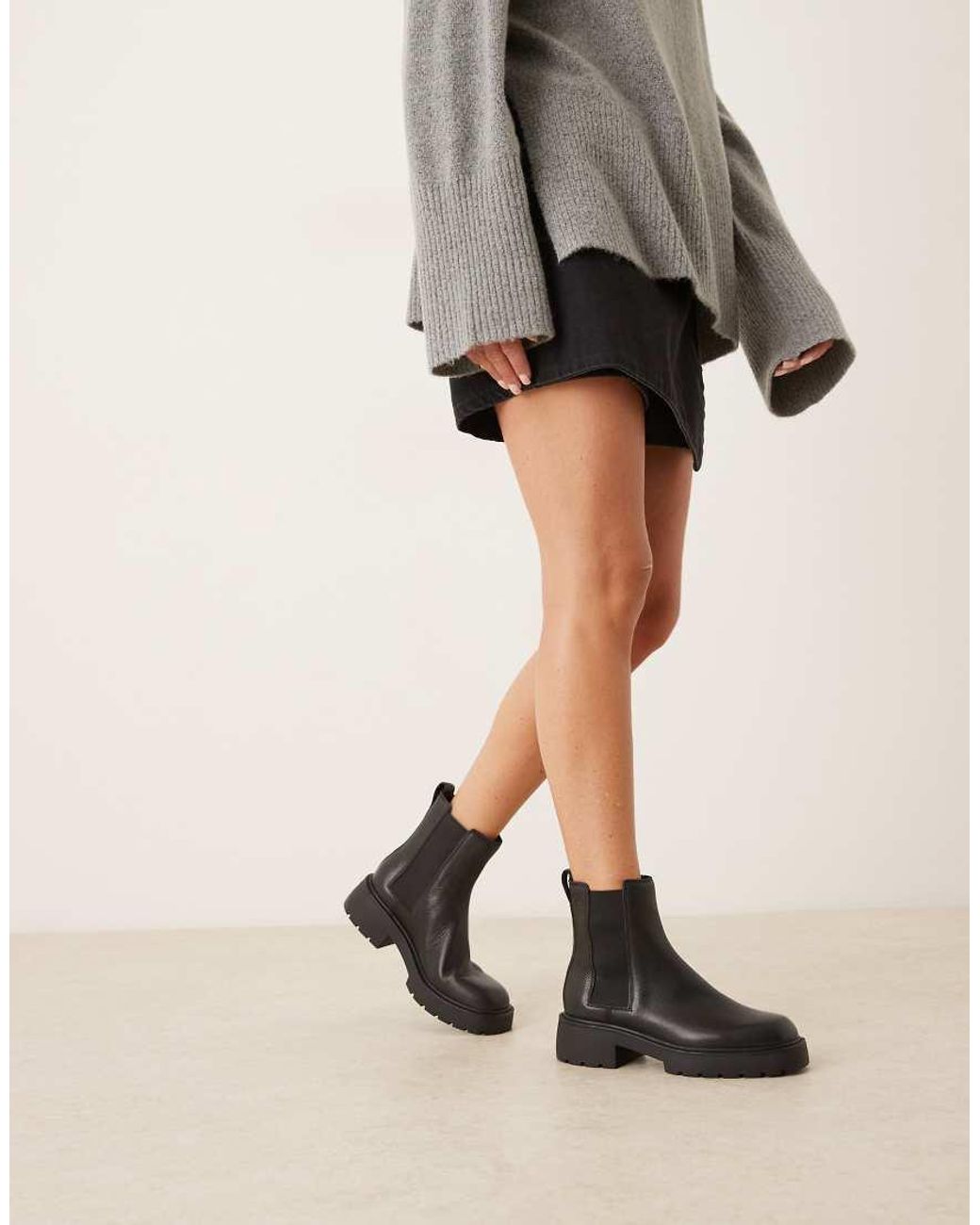 Calvin Klein Black Chunky Chelsea Ankle Boots