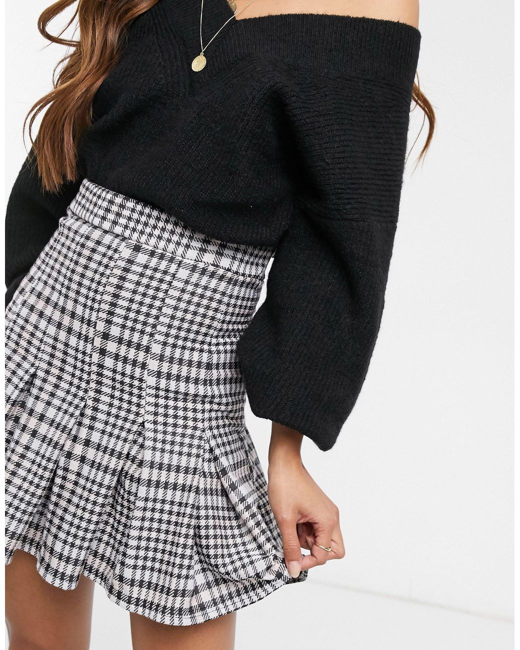ASOS Box Pleat Mini Skirt in Black Lyst
