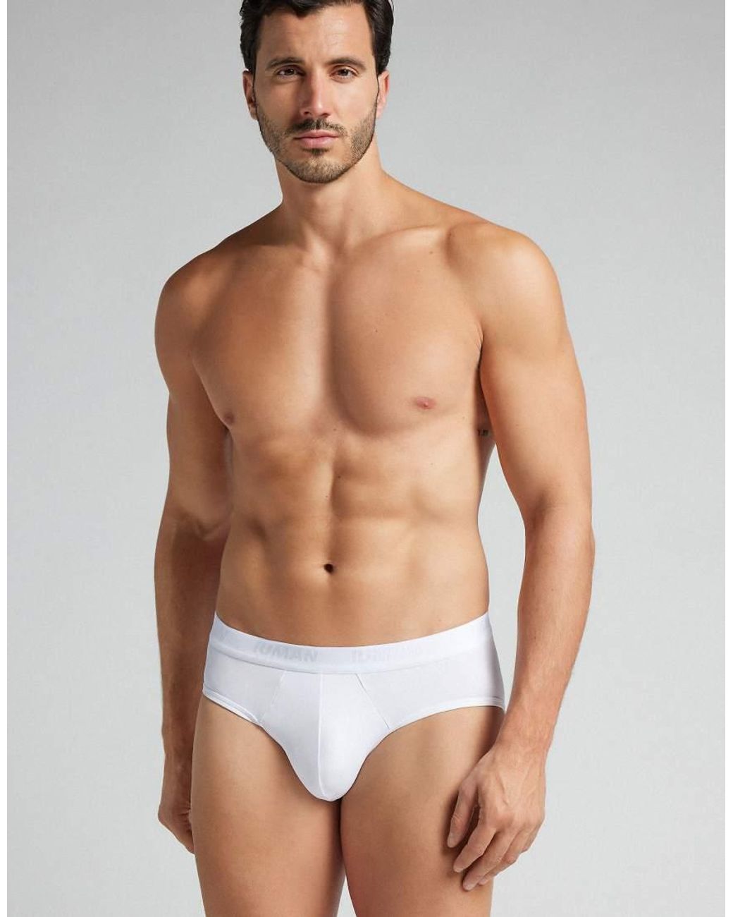 Intimissimi Blue Microfibre Briefs With Logo for men