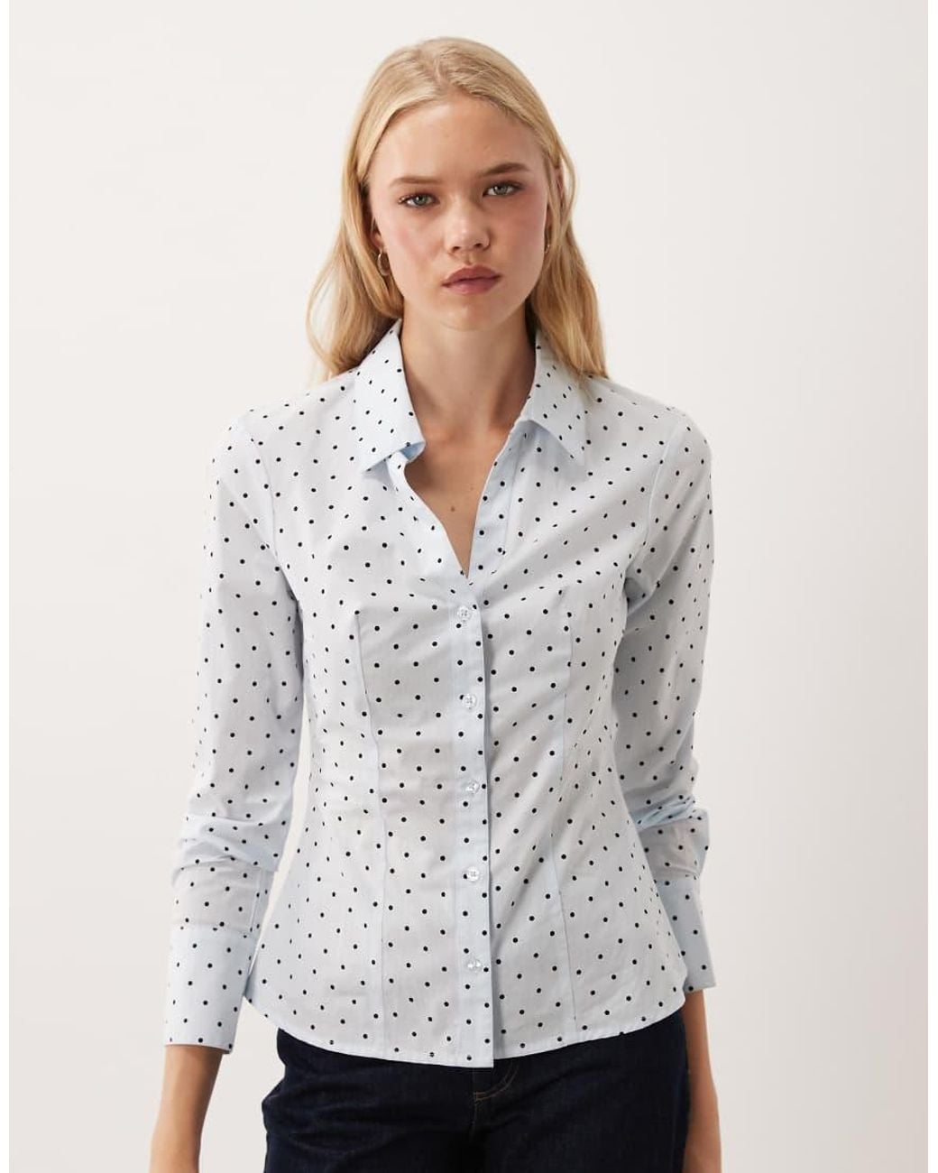 Miss Selfridge White Poplin Fitted Shirt