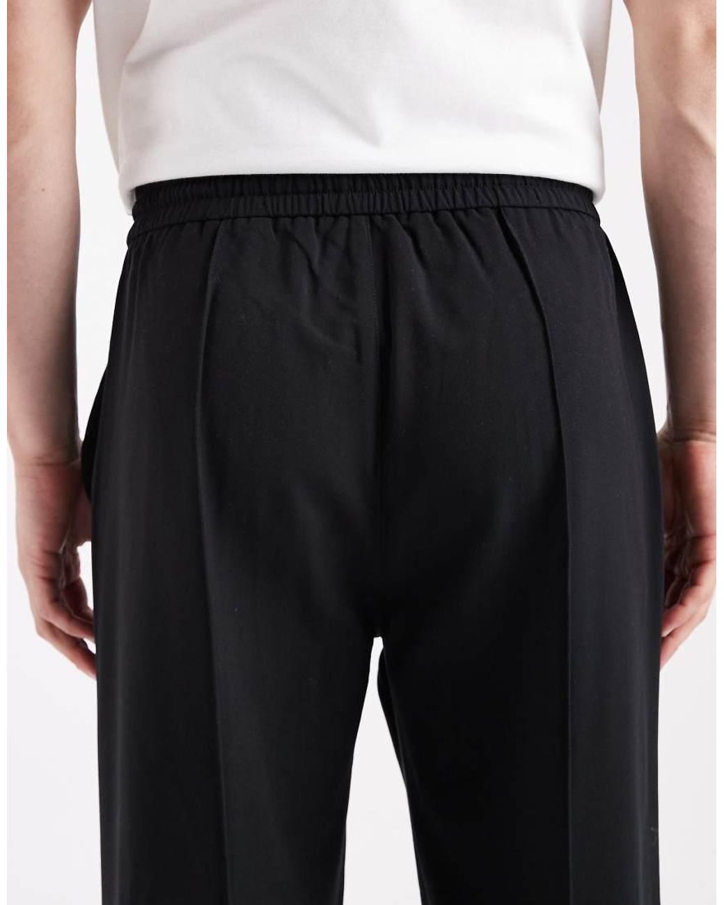 Only & Sons White Loose Fit Pintuck Trouser for men