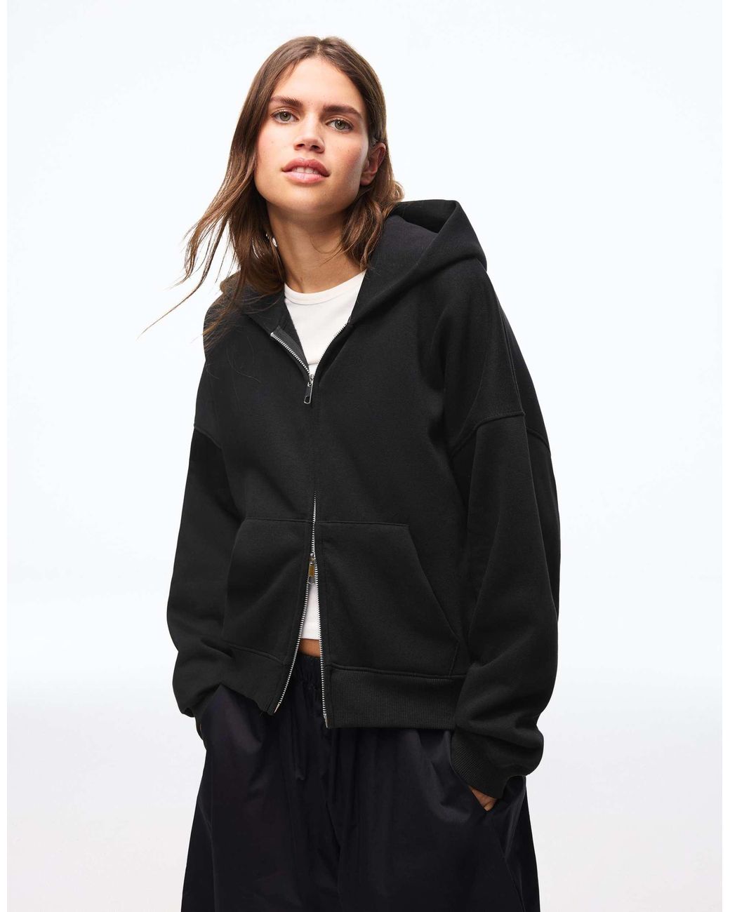 Bershka Black – oversize-kapuzenpullover