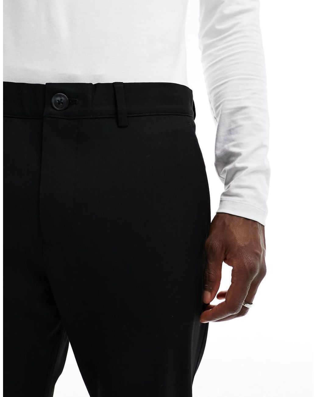 SELECTED Black Slim Fit Suit Trouser for men