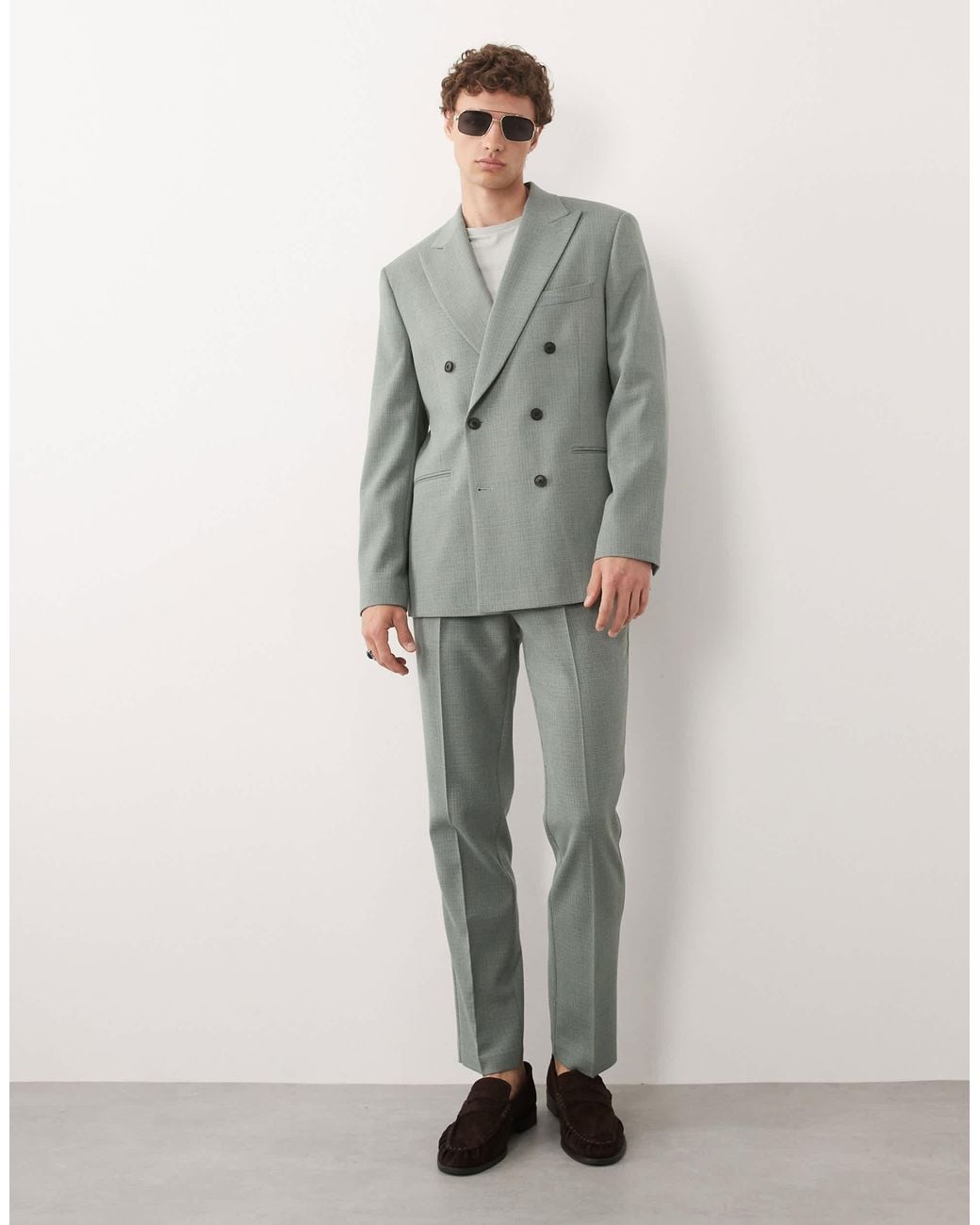 ASOS Gray Slim Suit Trousers With Wool for men