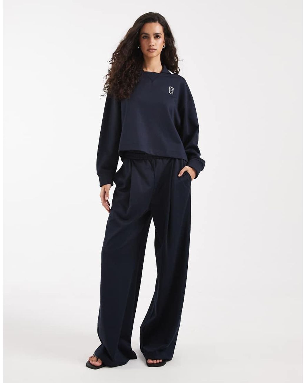 Lacoste Blue Long Sleeve Logo Polo Sweatshirt