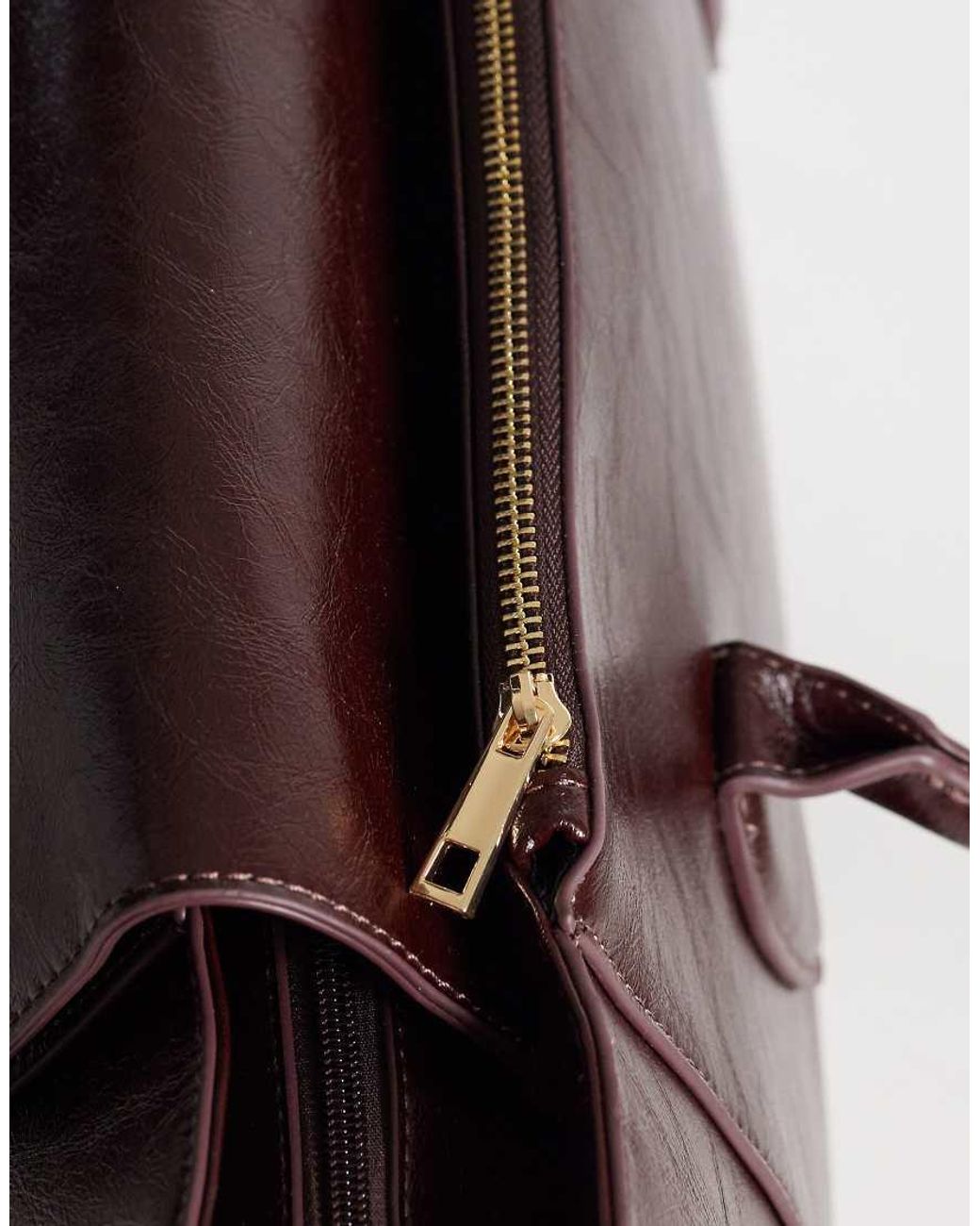 Maxi Borsa Strutturata Bordeaux di ASOS in Red