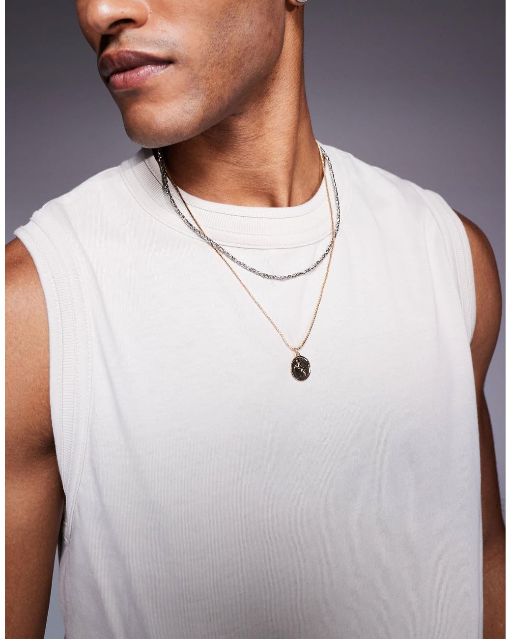 ASOS Gray Crew Neck Tank for men