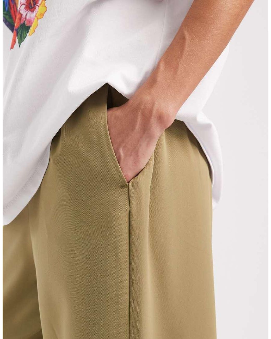 JJXX Natural Tie Waist Wide Leg Trousers