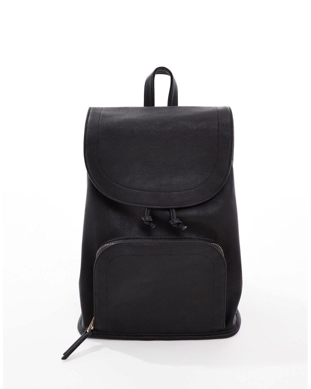 ASOS Black Soft Backpack With Zip Front Pocket