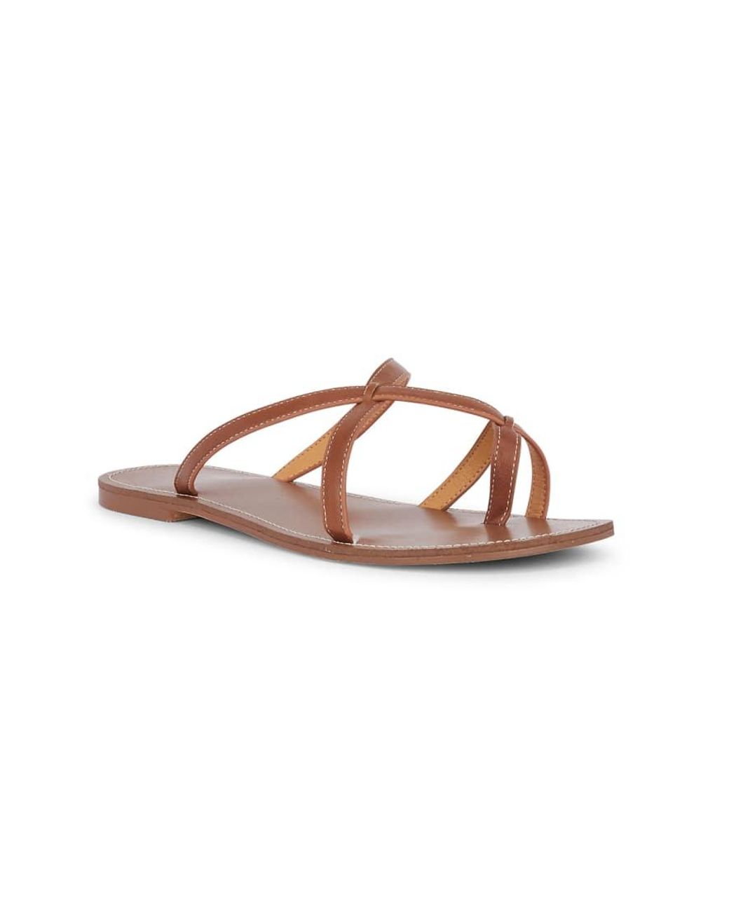 SEQWL Wide Fit Pink Strappy Flat Thong Slides Leather Look Minimalist Sandals