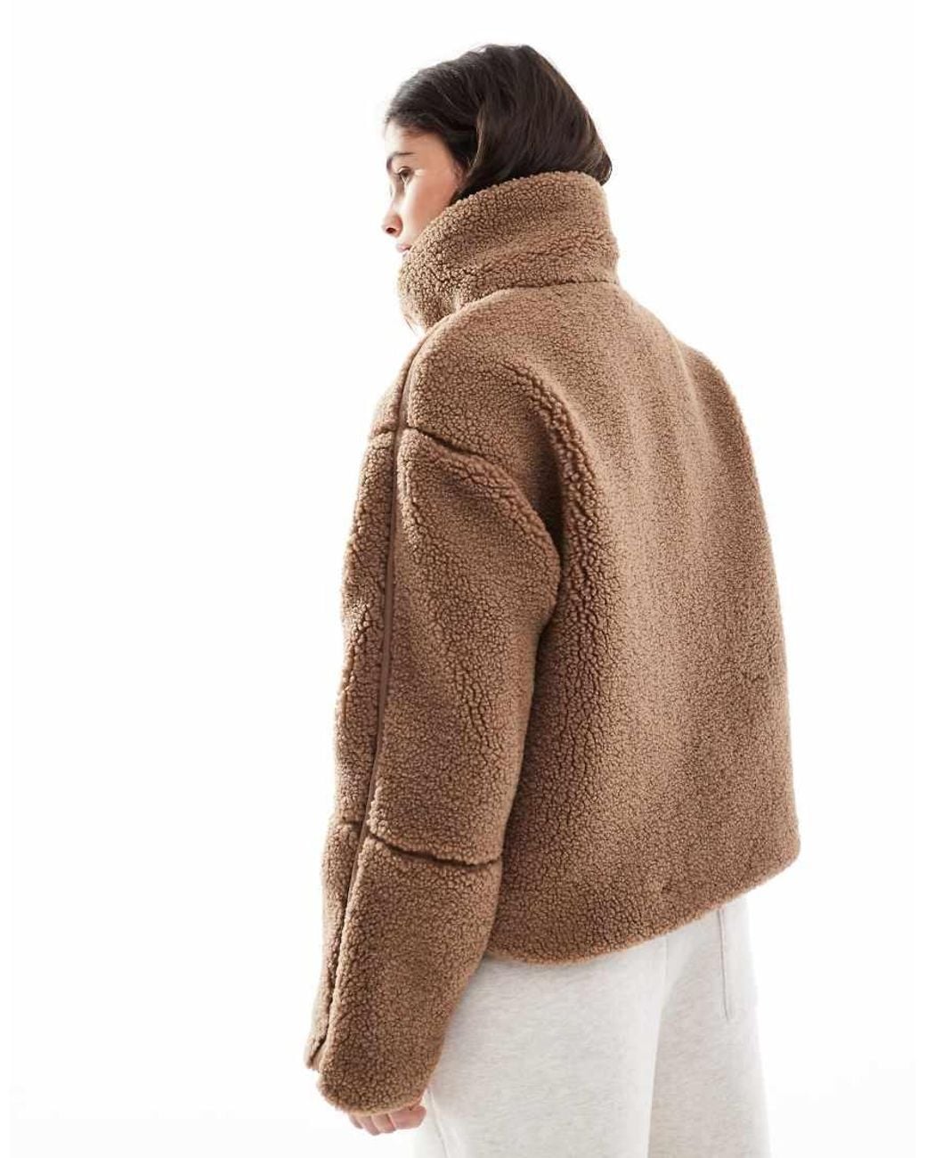 ONLY Brown Slouchy Teddy Jacket